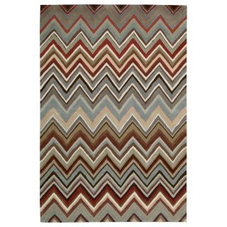 Nourison Chevron High Low Carved Rectangular Rugs, Multi Color