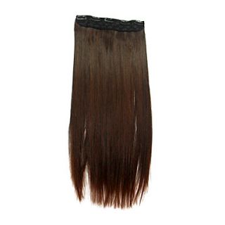 24 Inch Brown Staight Clip In Hair Extension