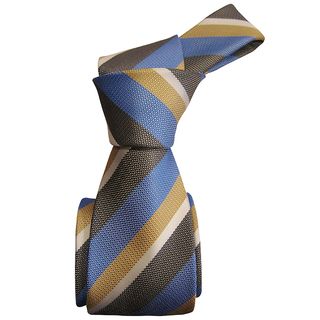 Dmitry Mens Blue Striped Italian Silk 59 Inch Long Tie