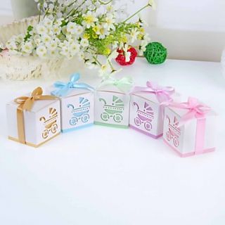 Babys Day Out Laser Cut Carriage Favor Box – Set of 12 (More Colors)