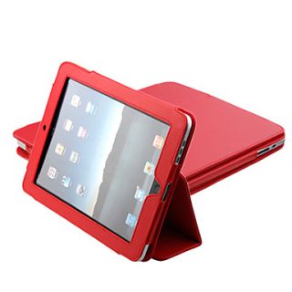 Protective PU Hard Leather Case Stand for iPad 2/3 (Red)