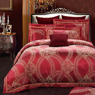 Mankedun Floral Print Elegant Style Small Silk Jacquard 4 PCS Set Bedding