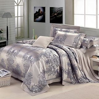 Mankedun Golden Fleeting Time Small Silk Jacquard 4 PCS Set Bedding