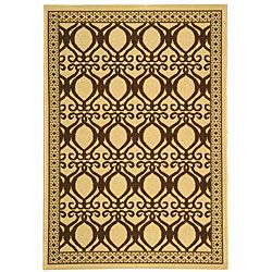 Indoor/ Outdoor Tropics Natural/ Brown Rug (4 X 57) (IvoryPattern GeometricMeasures 0.25 inch thickTip We recommend the use of a non skid pad to keep the rug in place on smooth surfaces.All rug sizes are approximate. Due to the difference of monitor col