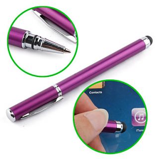 Touchscreen Writing Stylus with Ball Pen for iPad, iPhone, Playbook, Xoom and P1000 (Purple)