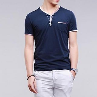 Mens V neck Slim Short Sleeve T shirt