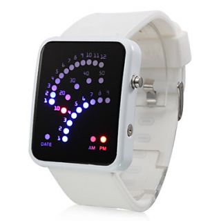 Color Band 29 Blue and Red LED Sector Pattern LED Wrist Watch