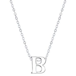 Sterling Silver Pendant Small Letter B   Silver