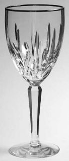 Lenox Clarity Platinum Water Goblet   Cut, Clear, Platinum Trim