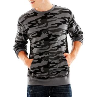 Ocean Current Camo Fleece Pullover, Black, Mens