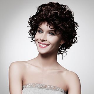 Capless Short High Quality Synthetic Golden Brown Curly Hair Wig