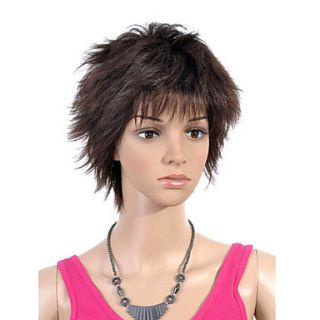 Capless Short Top Grade Quality Synthetic Brown Straight Hair Wig
