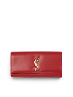 Saint Laurent Monogramme Clutch   Claret Red