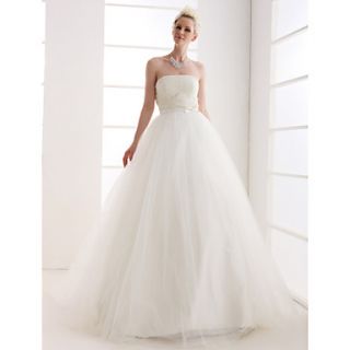 Free Custom measurements Ball Gown Strapless Floor length Tulle Wedding Dress