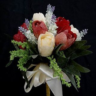 Beautiful Satin Round Shape Wedding Bouquet