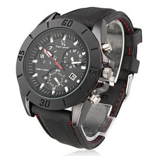 Mens New Stylish Black Silicone Sport Wrist Watch