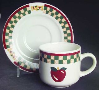 Citation Country Inn Collection Flat Cup & Saucer Set, Fine China Dinnerware   G