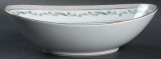 Noritake 5695 10 Oval Vegetable Bowl, Fine China Dinnerware   Gray Band, Green