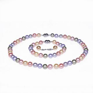 Single Strand AA Pearl Necklace, Bracelet Earring Set (More Colors)