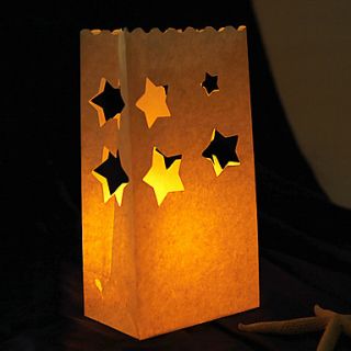 Star Shaped Cut out Paper Luminary (Set of 4)