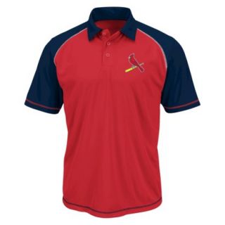 MLB Mens St. Louis Cardinals Synthetic Polo T Shirt   Red/Navy (XXL)