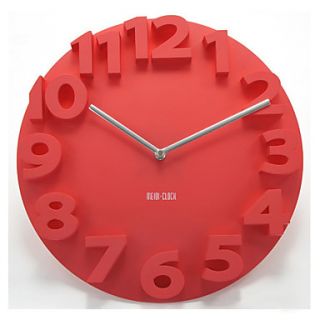 14H 3D Number Mute Wall Clock
