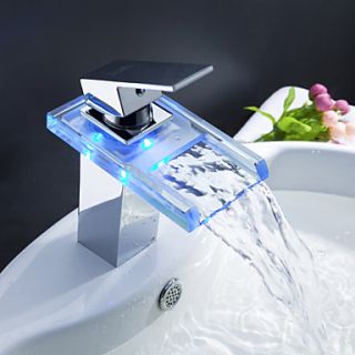 Sprinkle by Lightinthebox   Color Changing LED Waterfall Bathroom Sink Faucet