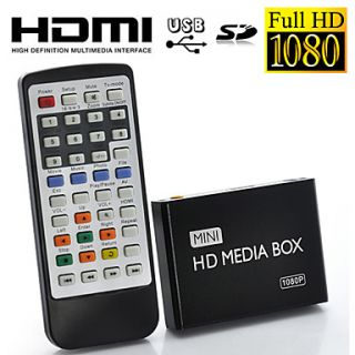 1080P Full HD Mini Multi Media Player for TV, Supporting USB, SD Card and HDD, HDMI Output