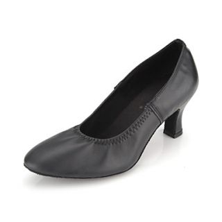 Black Leather Upper Womens Ballroom Pactice Dance Shoes Modern Shoes