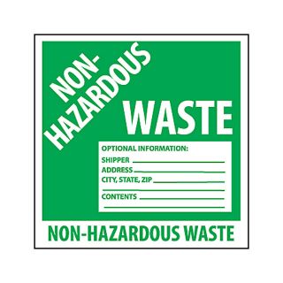 Nmc Labels   Non Hazardous Waste   6X6
