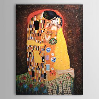 Hand painted Oil Painting   The Kiss by Gustav Klimt with Stretched Frame
