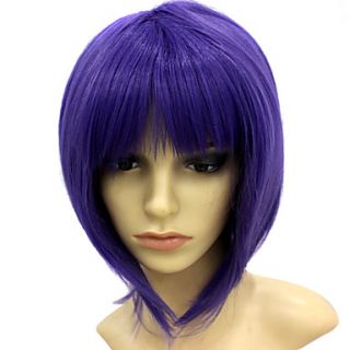 Capless Short Heat resistant Violet Costume Party Wig