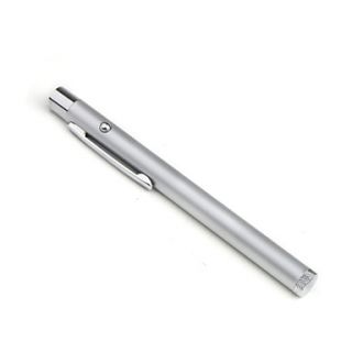 Stainless Steel 5mW Red Laser Pointer Pen   Silver(2 x AAA batteries,not included)