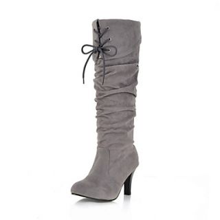 Suede Upper Stiletto Heel Knee High Boots With Lace up Party/ Evening Shoes More Colors Available