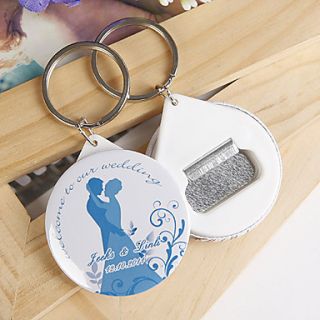Personalized Bottle Opener / Key Ring   Bride and Groom (set of 12)