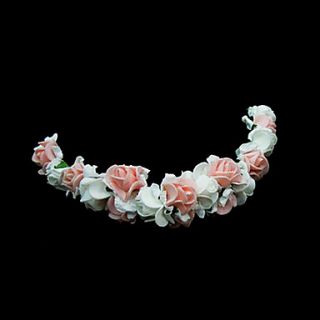 Pink And White Rosettes Flower Girl Garland/Headpiece