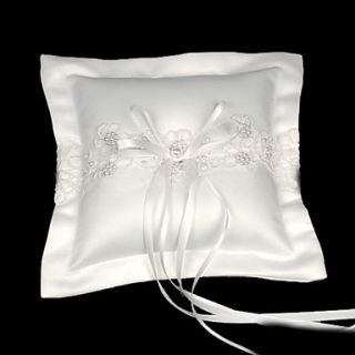 Gathered Elegance Satin Wedding Ring Bearer Pillow