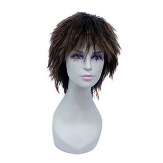 Capless Short High Temperature Wire Brown Natural Wave Hair Wig