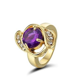 Crystal In 14K Gold Plating Cocktail Ring (More Colors)