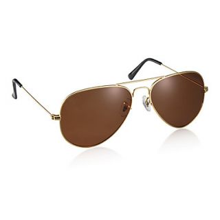 UV400 Resin Lens Glare Guard Driving Sunglasses (Golden Frame Tawny Lens)