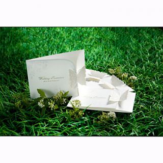 Elegant Tri fold Wedding Invitation With Laser cut Butterfly (Set of 50)