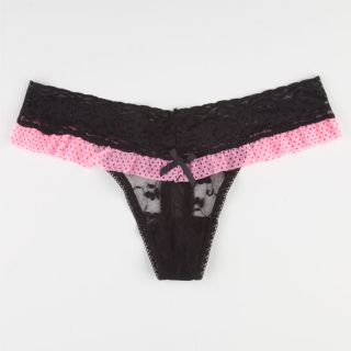 Polka Dot Lace Thong Black In Sizes Medium, Small, Large For Women 220793100