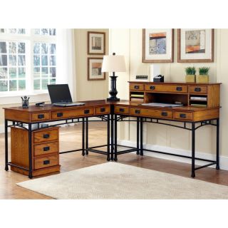 Home Styles Modern Craftsman Corner L Shaped Desk with optional Mobile File