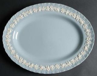Wedgwood Cream Color On Lavender (Shell Edge) 16 Oval Serving Platter, Fine Chi