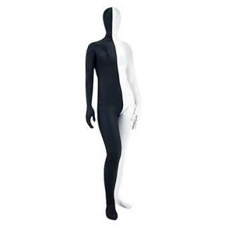 White and Black Mixed Color Lycra Zentai