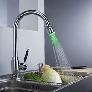 Sprinkle by Lightinthebox   Solid Brass Kitchen Faucet with Color Changing LED Light