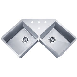 Wells Sinkware 16 Gauge Handcrafted Butterfly Undermount Double Bowl Stainless Steel Kitchen Sink Package