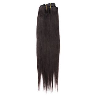 15 Inch 9 Pcs 100% Human Hair Silky Straight Clips In Hair Extensions