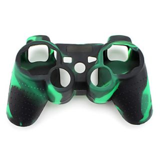 Protective Camouflage Style Silicone Case for PS3 Controller (Green and Black)