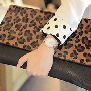 Trendy Envelope Ladies Leopard PU Clutch